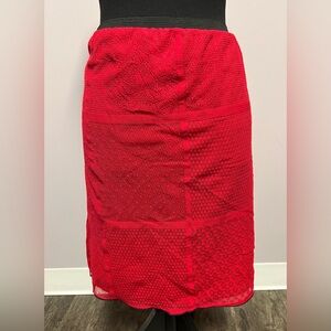 NWT Damsel LACEY SKIRT Red MEDIUM Woman 32”